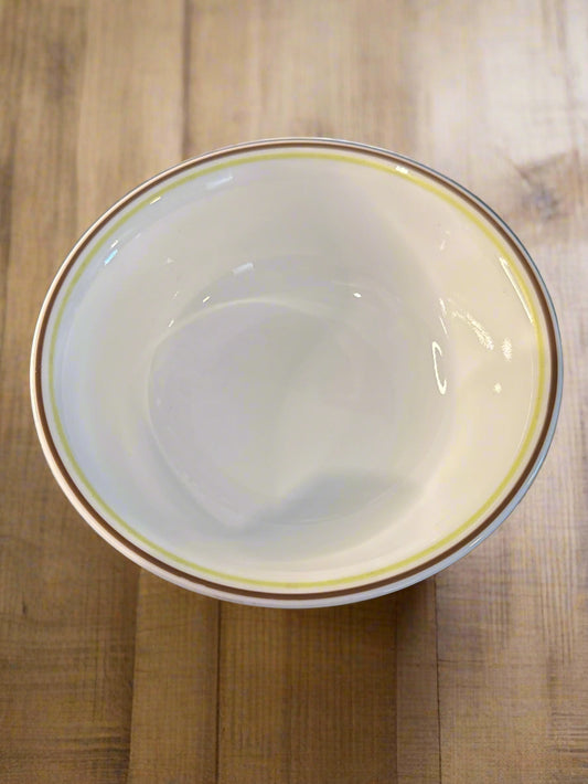Corning Corelle 6.25" Squared Round Cereal Bowl Brown & Green Bands