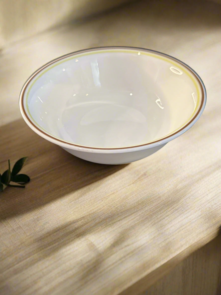 Corning Corelle 6.25" Squared Round Cereal Bowl Brown & Green Bands