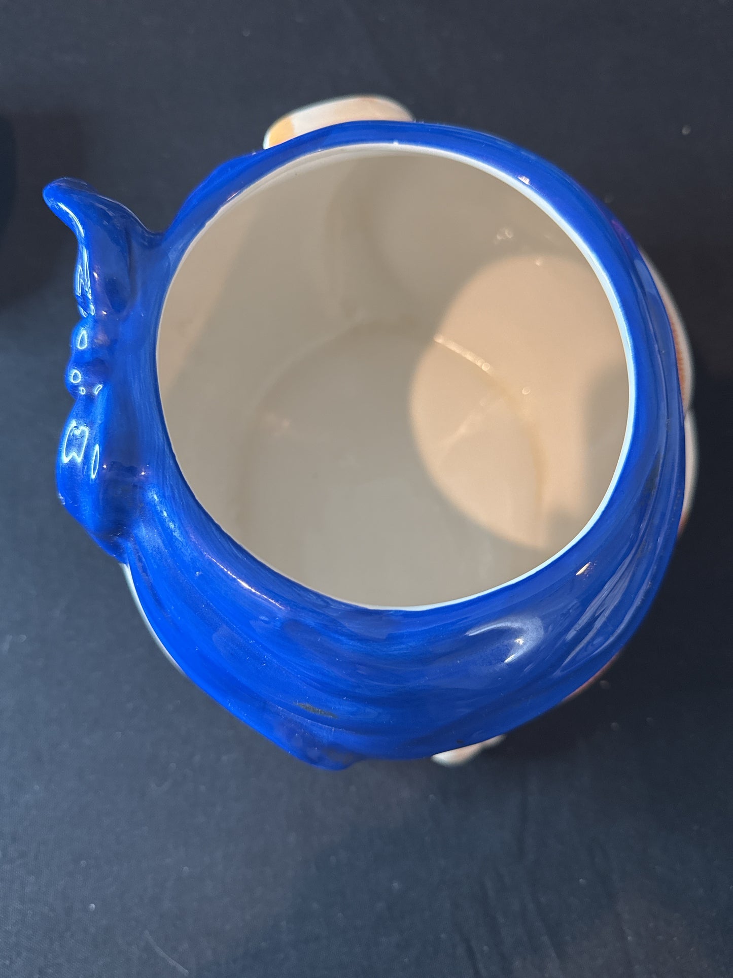 Tabby Cat Cookie Jar 11.5" Tall Orange/White w/ Blue Handkerchief