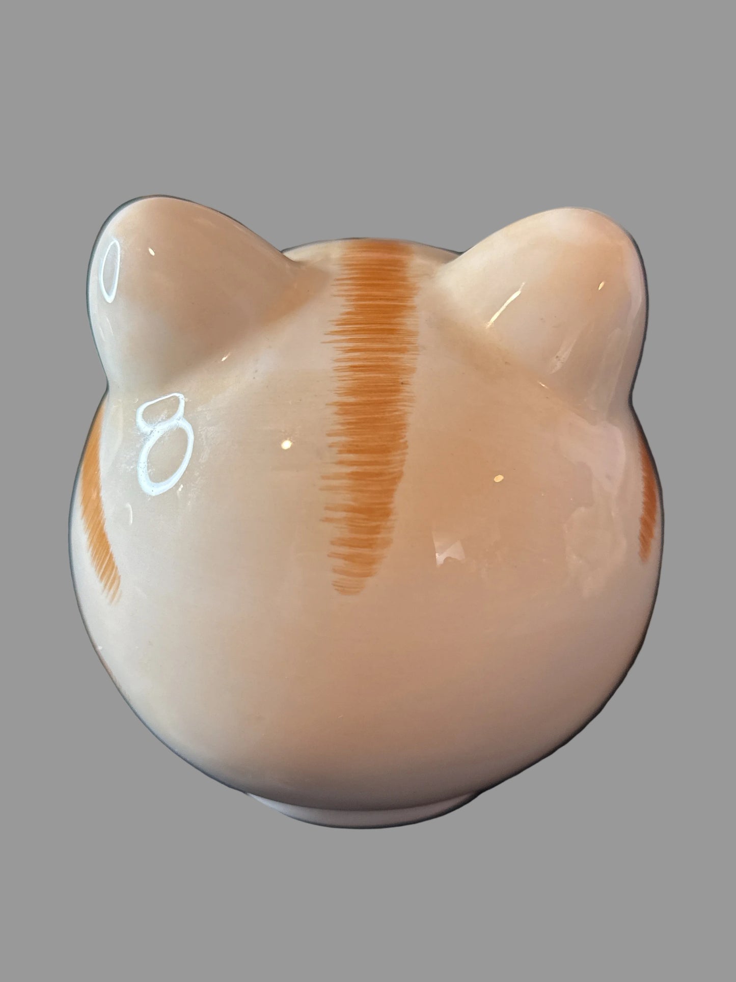 Tabby Cat Cookie Jar 11.5" Tall Orange/White w/ Blue Handkerchief