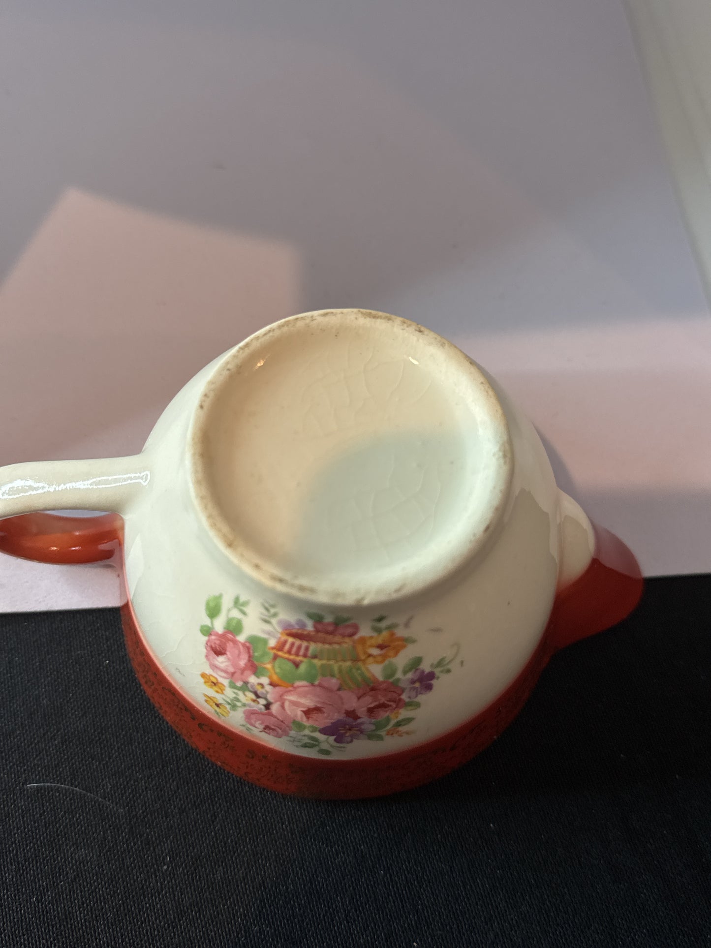 Floral Asian Inspired Creamer 4" Wide x 2 5/8" Tall