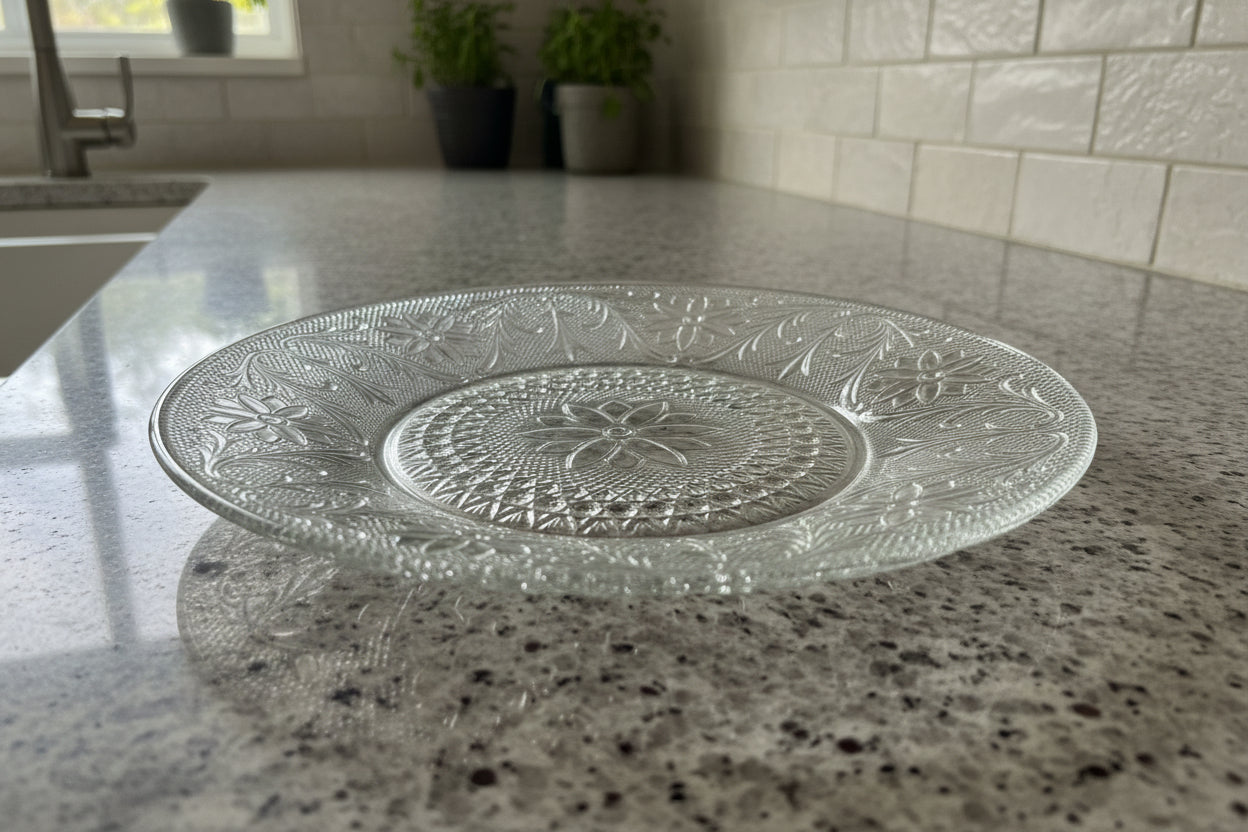 Tiara Sandwich Clear Pattern Glass Dinner Plate 10" Wide