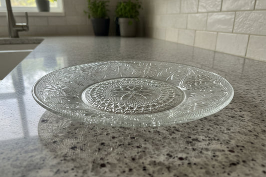 Tiara Sandwich Clear Pattern Glass Dinner Plate 10" Wide