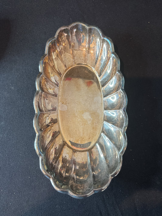 Reed & Barton Holiday 111 Holloware Relish Tray 11.25" x 6"