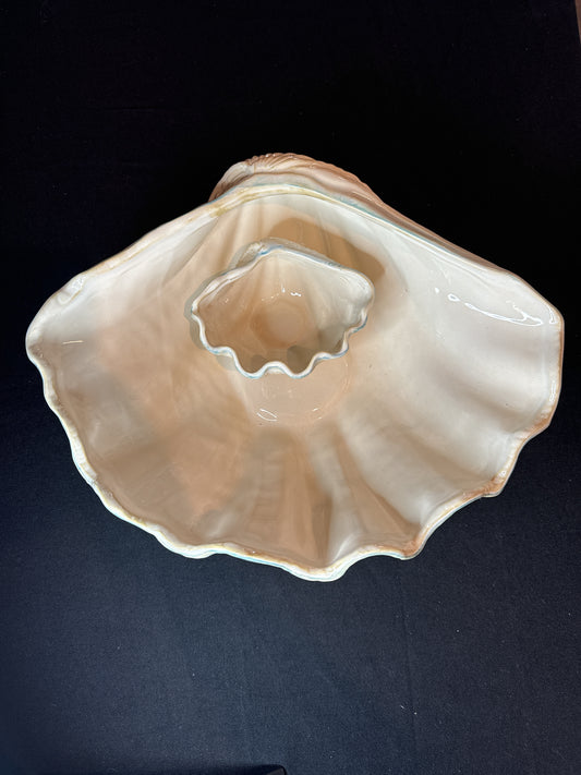 Shoreline Collection Home Studio Clam Shell Bowl 14" and 5.5" Set of 2