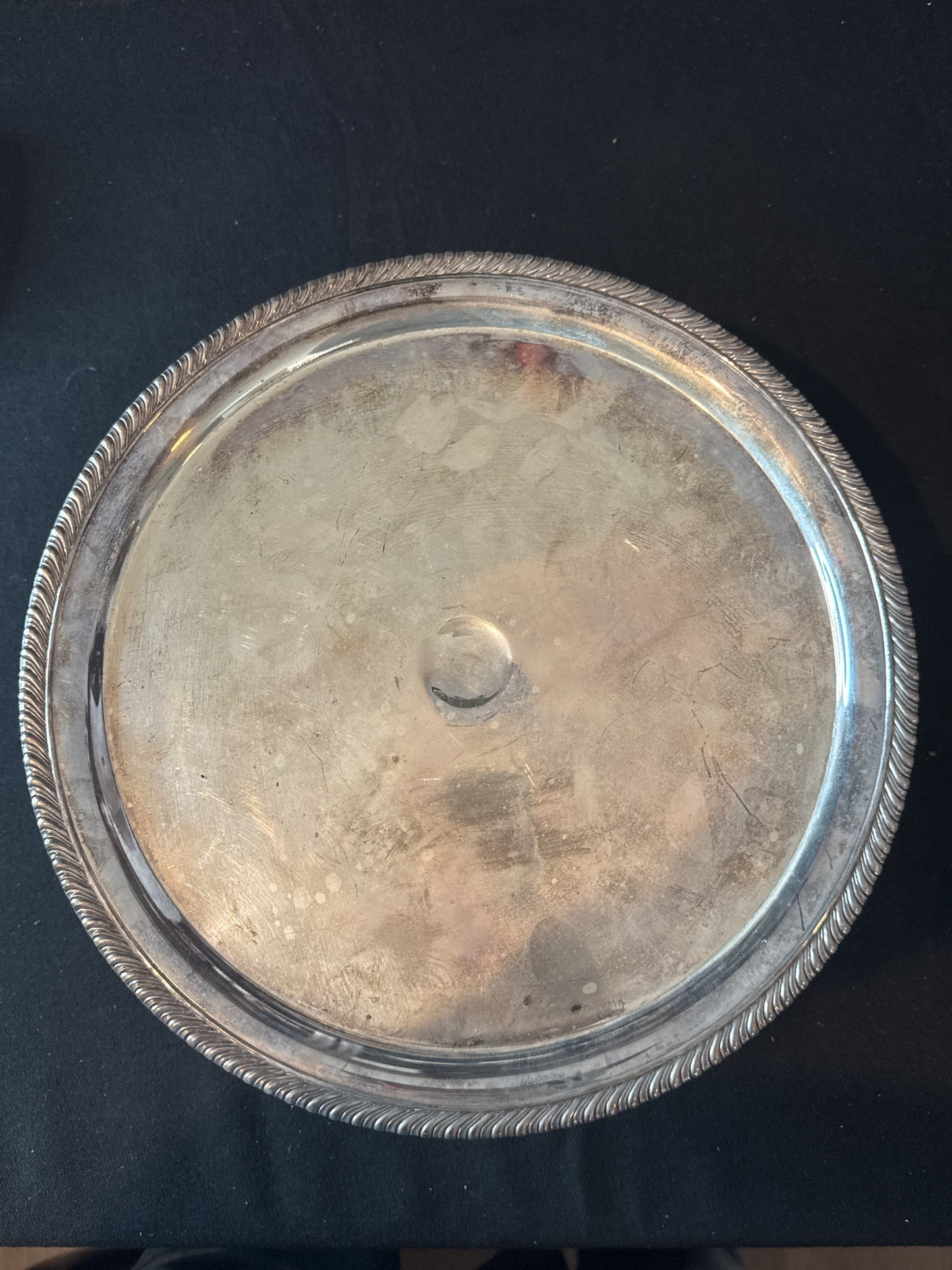 Pedestal Cake Plate 12" Wide 842 Silverplate Holloware