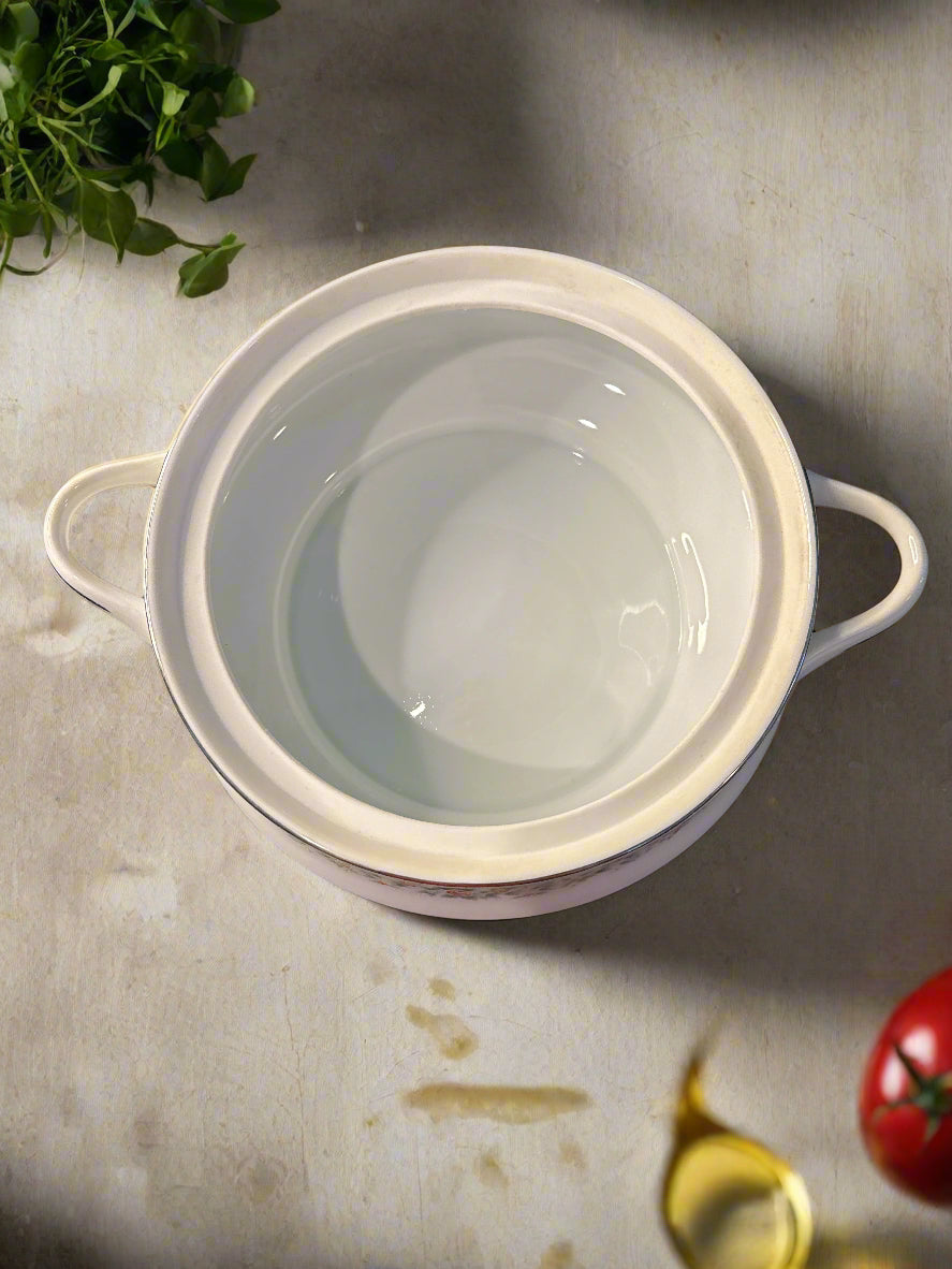 Roseville by Japan Round Covered Vegetable Bowl 8" Wide With Lid & Handles Vintage