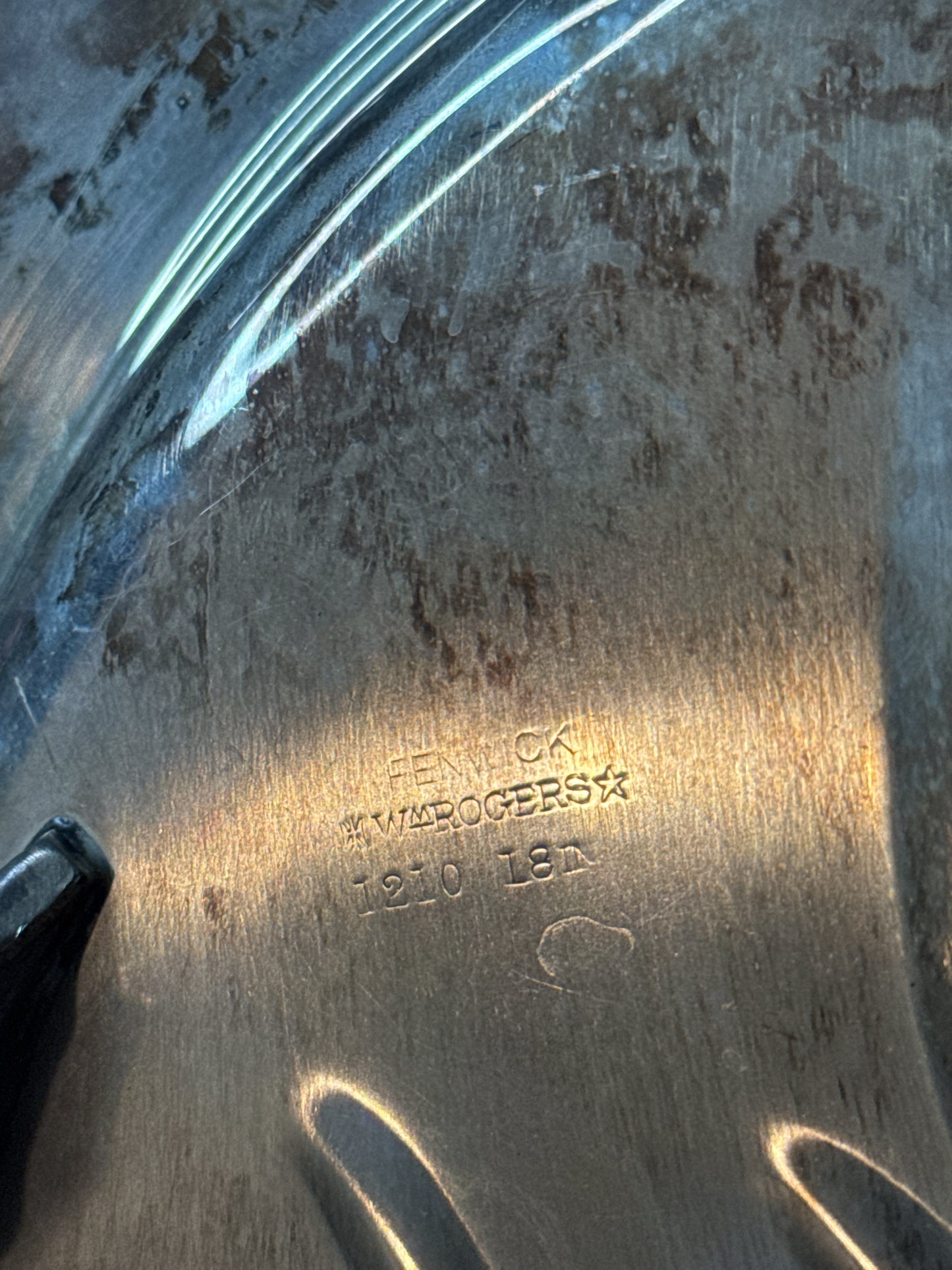 Fenwick Tree of Life Silverplate Footed Meat Plate with Reservoir Well 18" x 13"