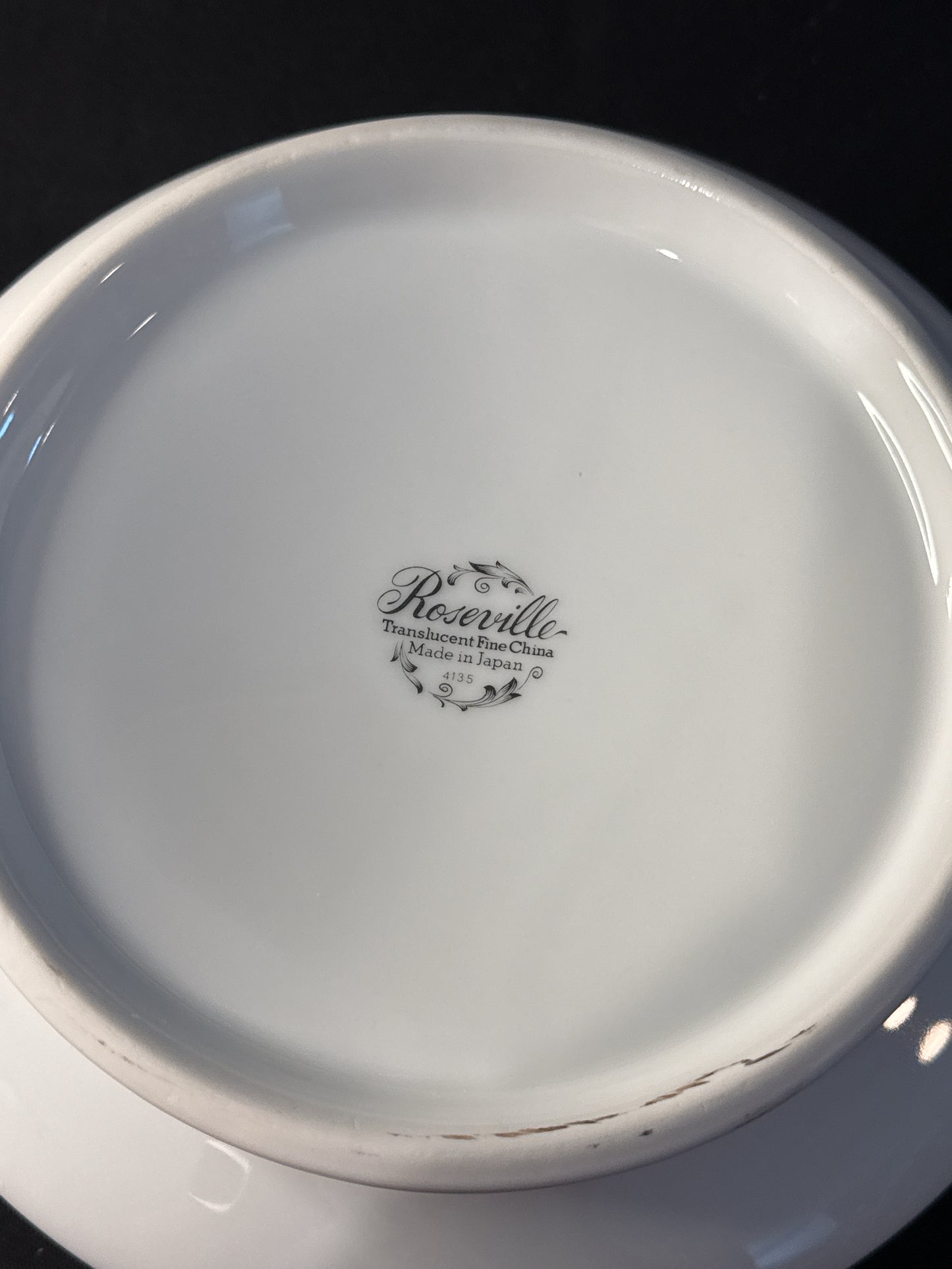 Roseville by Japan Round Covered Vegetable Bowl 8" Wide With Lid & Handles Vintage