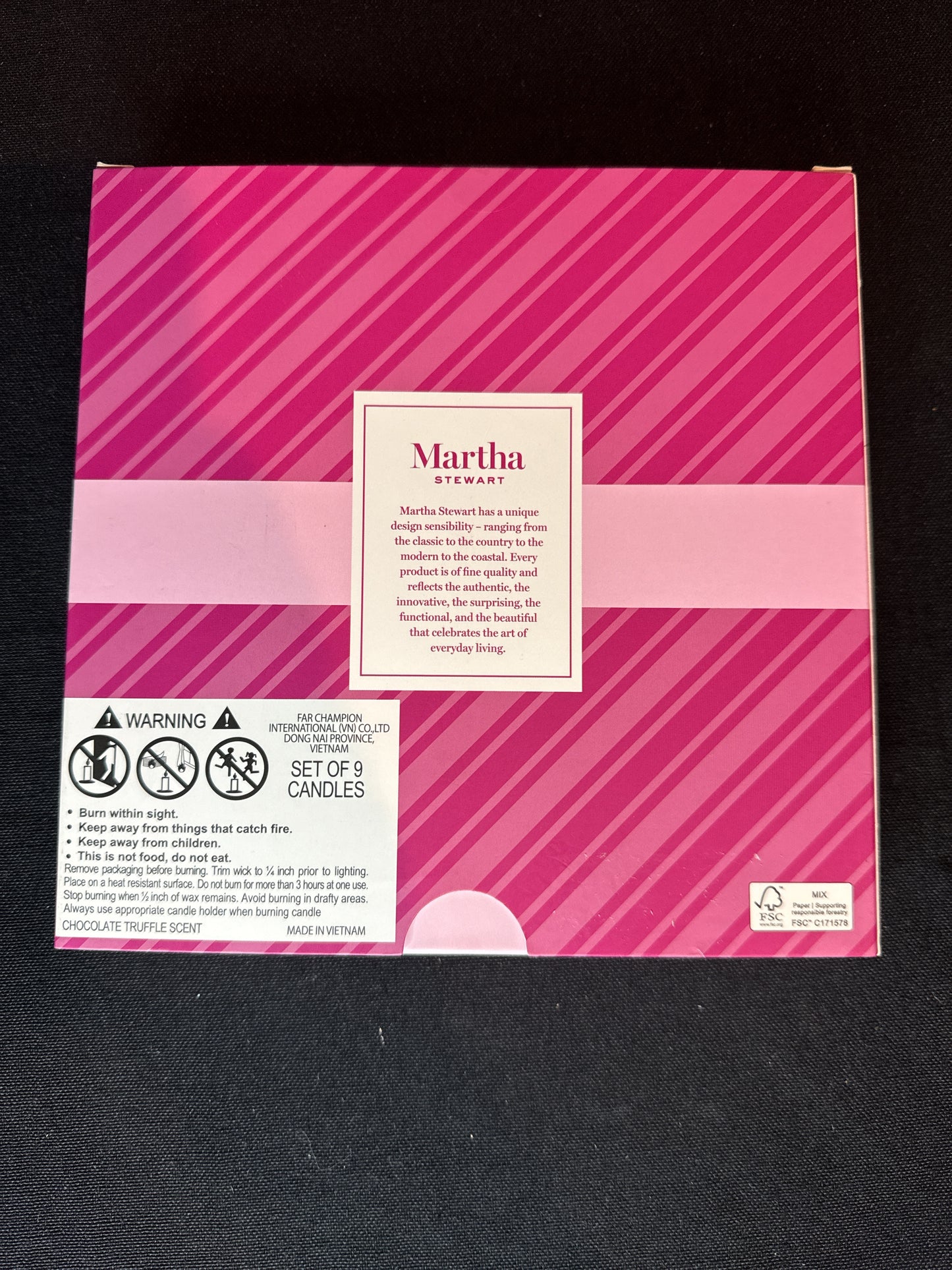 Martha Stewart Chocolate Truffle Scented Candles 9 Pack New in Box