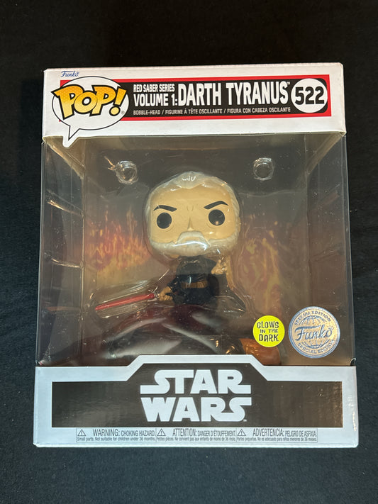 Funko Pop! Red Saber Series Star Wars Volume 1: Darth Tyranus #522 Bobble-Head New in Box