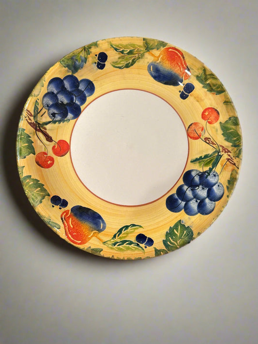 Dansk Fall Harvest Dinner Plate 10.5" Wide Fruit Yellow
