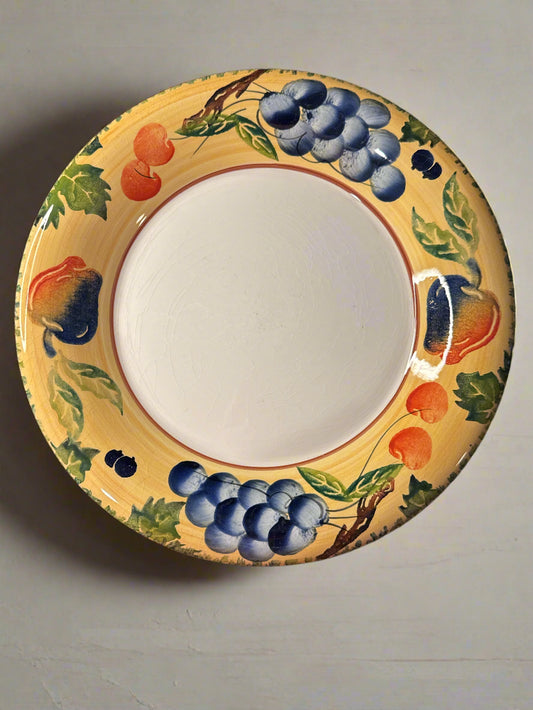 Dansk Fall Harvest Dinner Plate 11.75" Wide Fruit Yellow