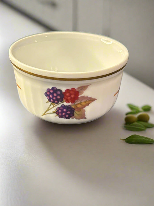 Royal Worcester Fine Oven China Ramekins in Evesham Gold 3 3/8" Wide x 1.75" Tall