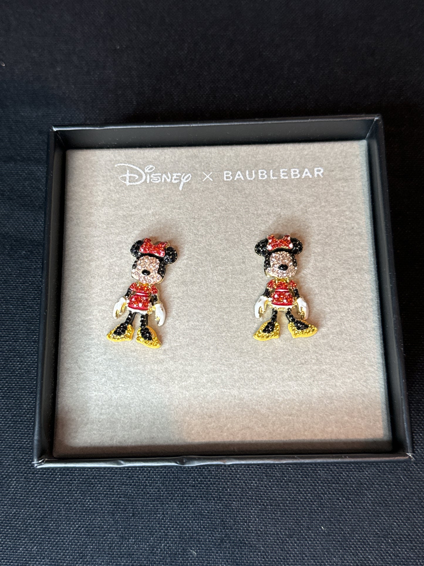 Disney Baublebar Minnie Mouse Earrings New In Box Never Worn