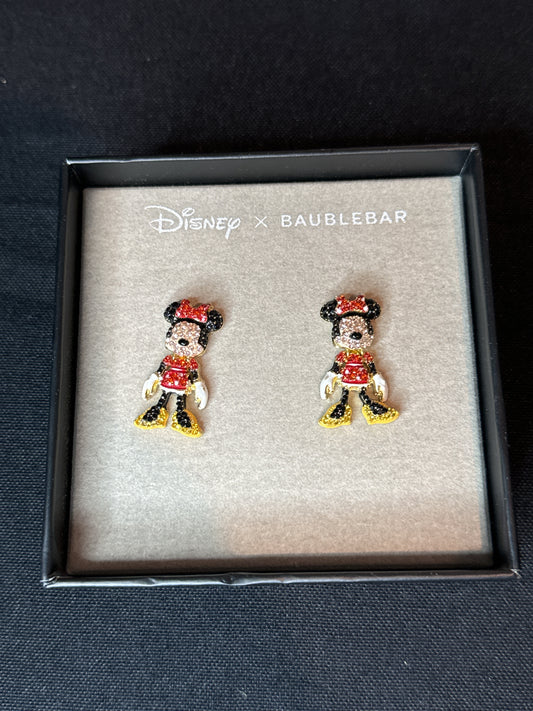 Disney Baublebar Minnie Mouse Earrings New In Box Never Worn