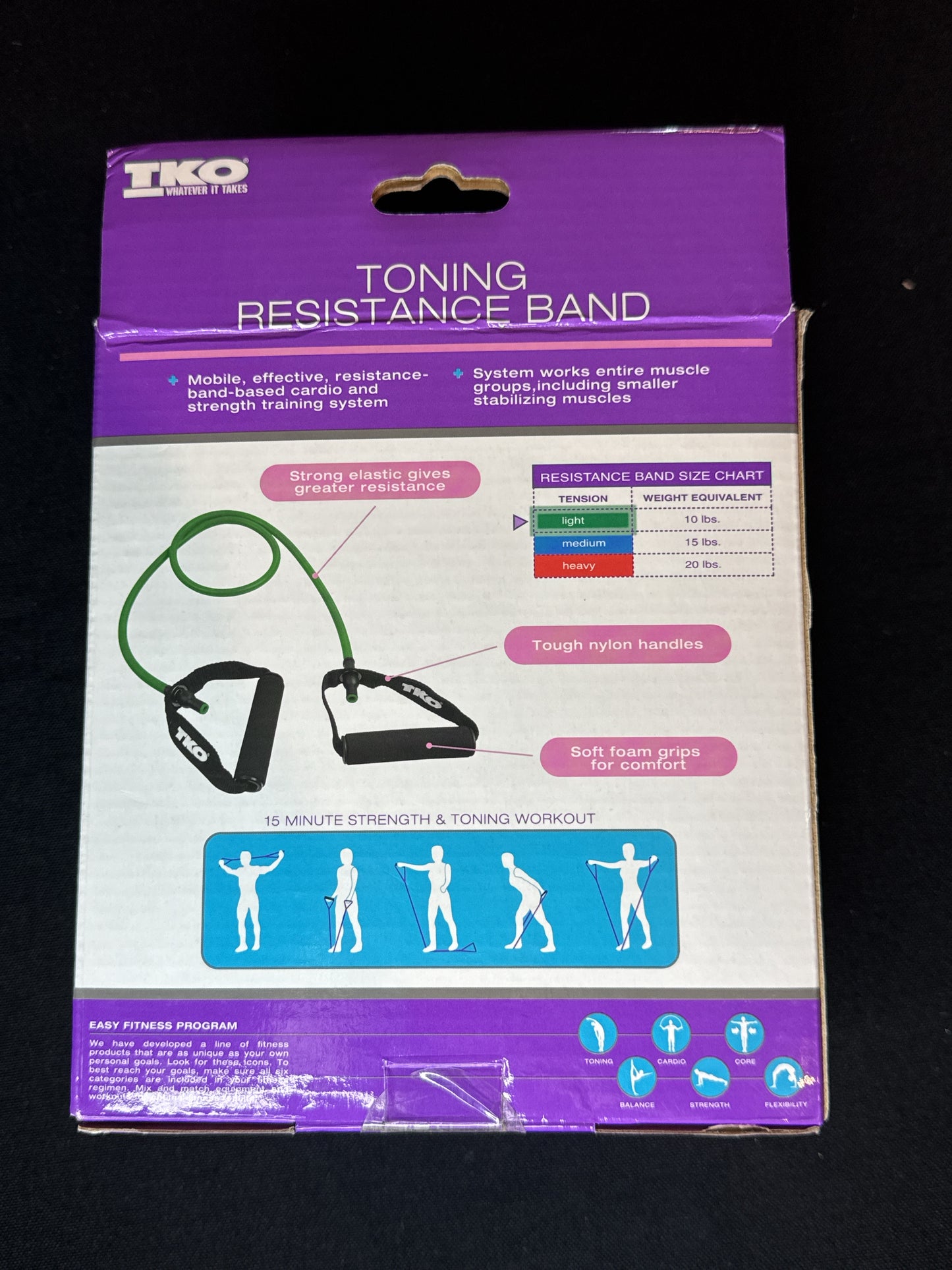 TKO Light Resistance Band 10 Pounds Resistance New In Box Never Used