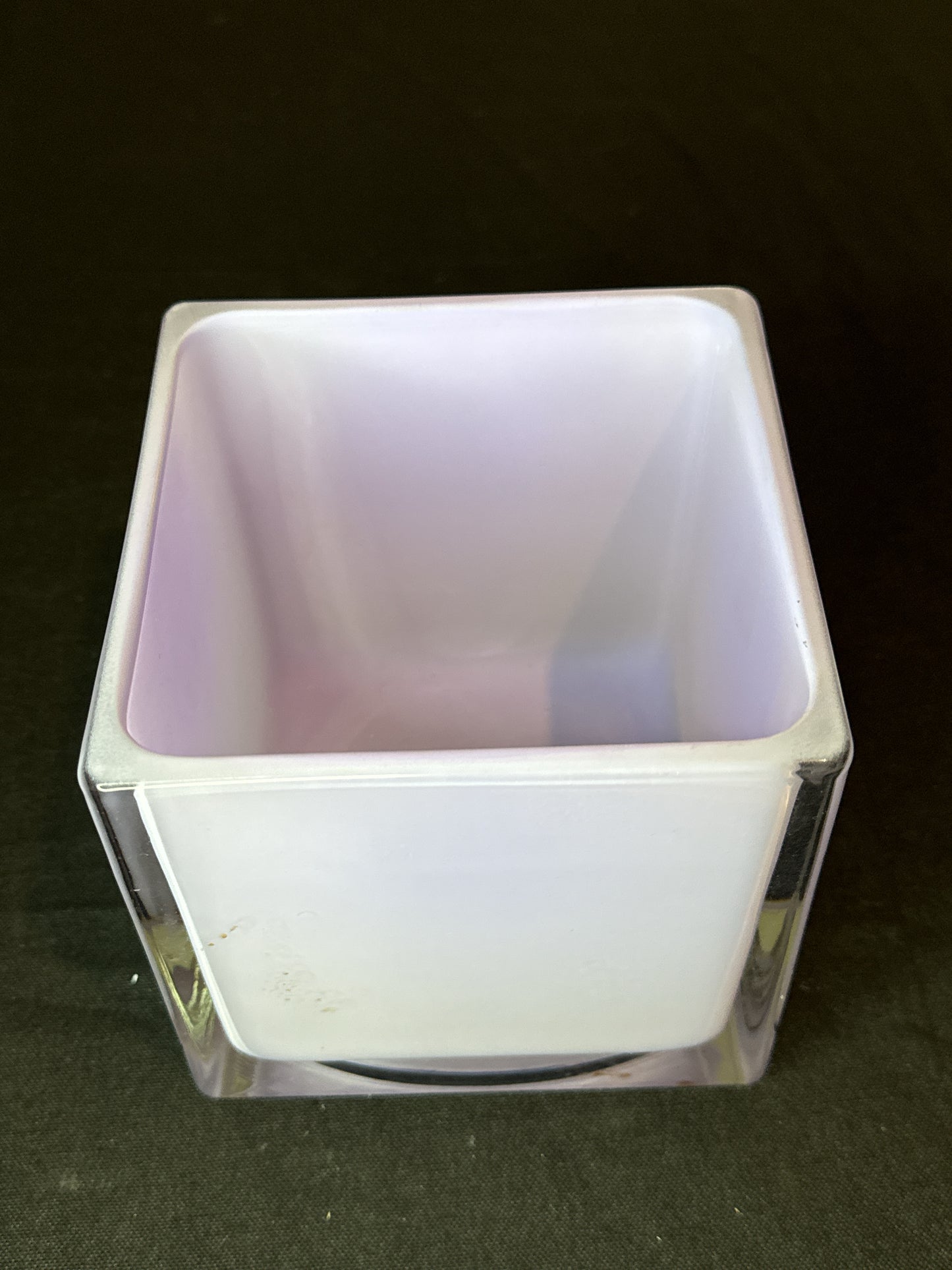 Frosted Purple 5" X 5" X 5" Cube Glass Flower Vase Candle Holder Decor Contemporary