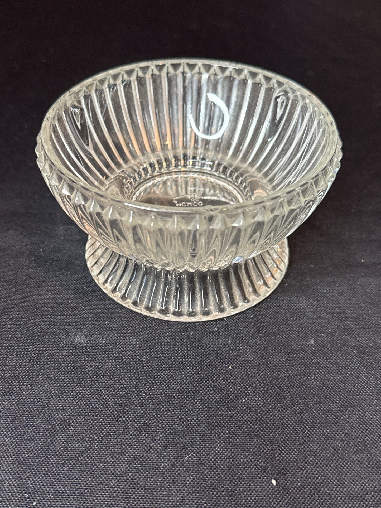 Vintage 80s Homco Fairy Lamp Clear Ribbed Glass Tea Light Votive Candle Holder 2.5" Tall