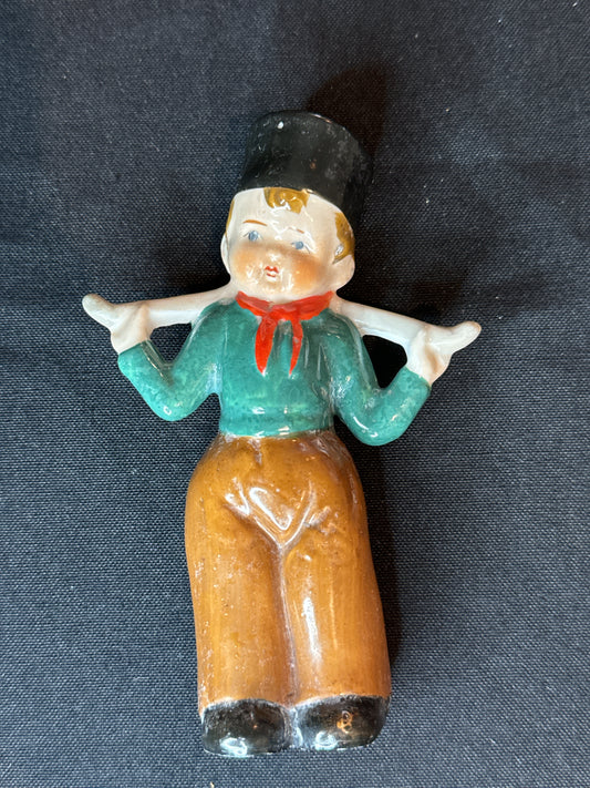 Dutch Boy with Yoke Figurine 6" Made in Japan Chikusa Hand Painted