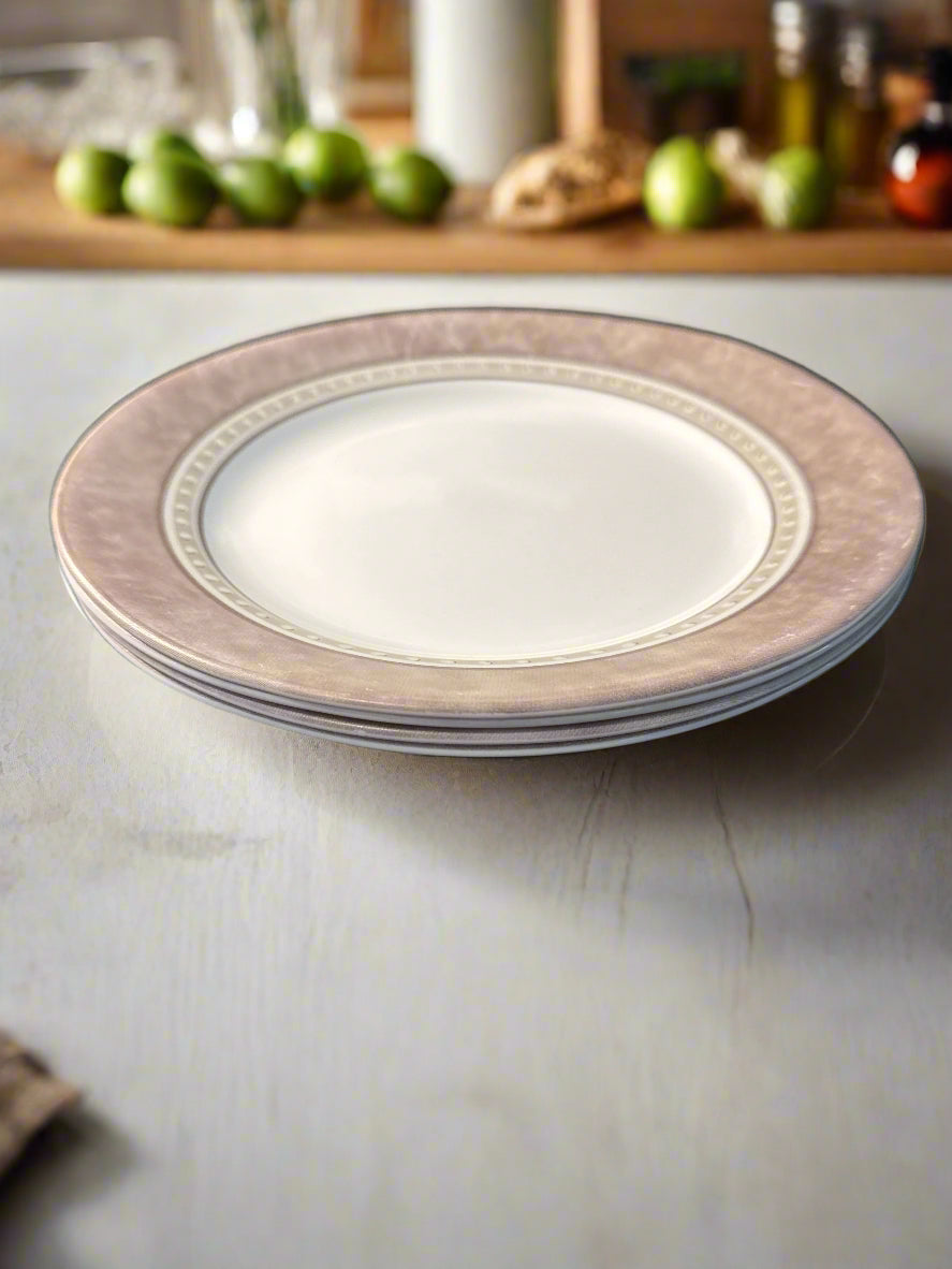 Corelle Pewter Pattern Luncheon Plates Set of 4 8.5" Wide