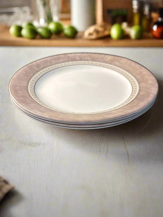 Corelle Pewter Pattern Luncheon Plates Set of 4 8.5" Wide