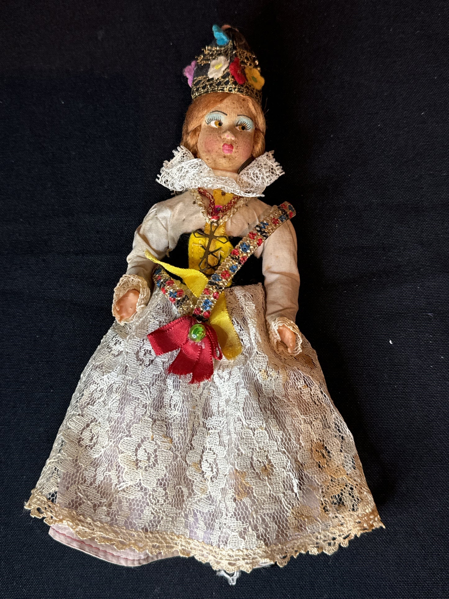 Vintage Poland Czech Folk Art Doll in Traditional Dress 9 inch