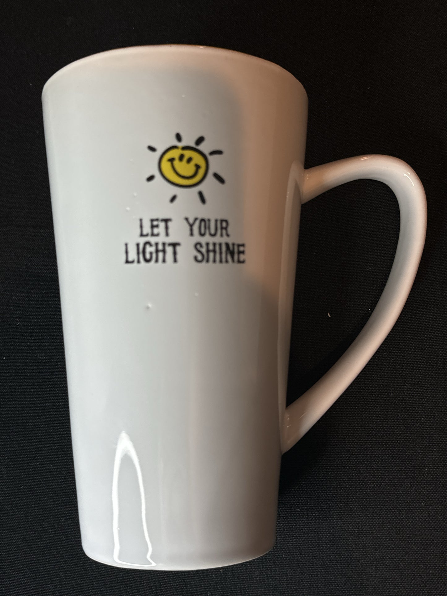 Home Essentials Mega Large Coffee Mug "Let Your Light Shine" Yellow Interior Ceramic 30oz