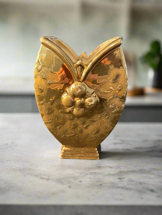 Vintage Weeping Gold Pattern Savoy 24 Karat gold Vase