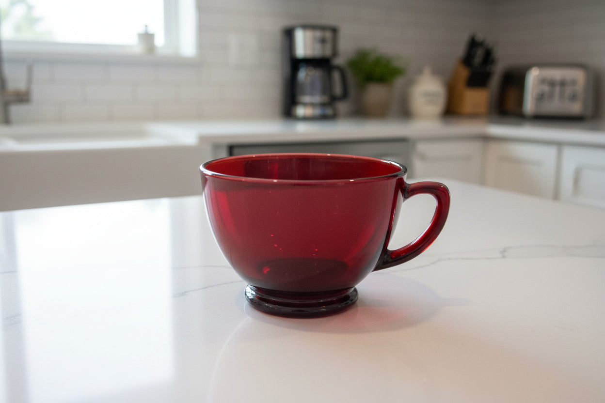 Anchor Hocking Royal Ruby Punch Cup 2.25" Tall x 3.25" Across