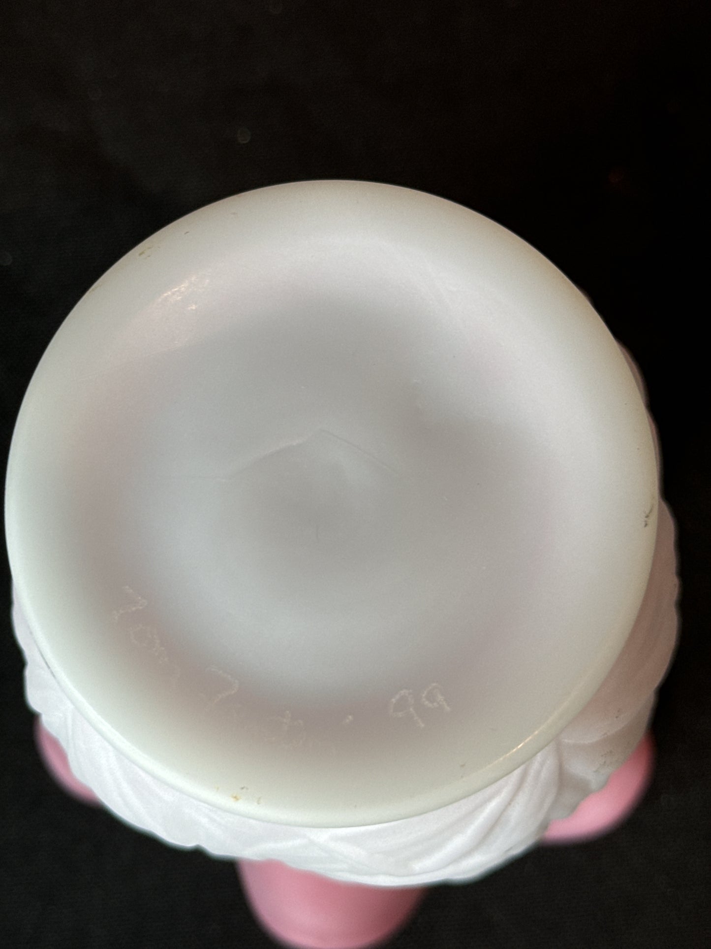 Fenton Glass Pink Purple Bermese Daffodil Vase 1999 Family Signing Event Tom