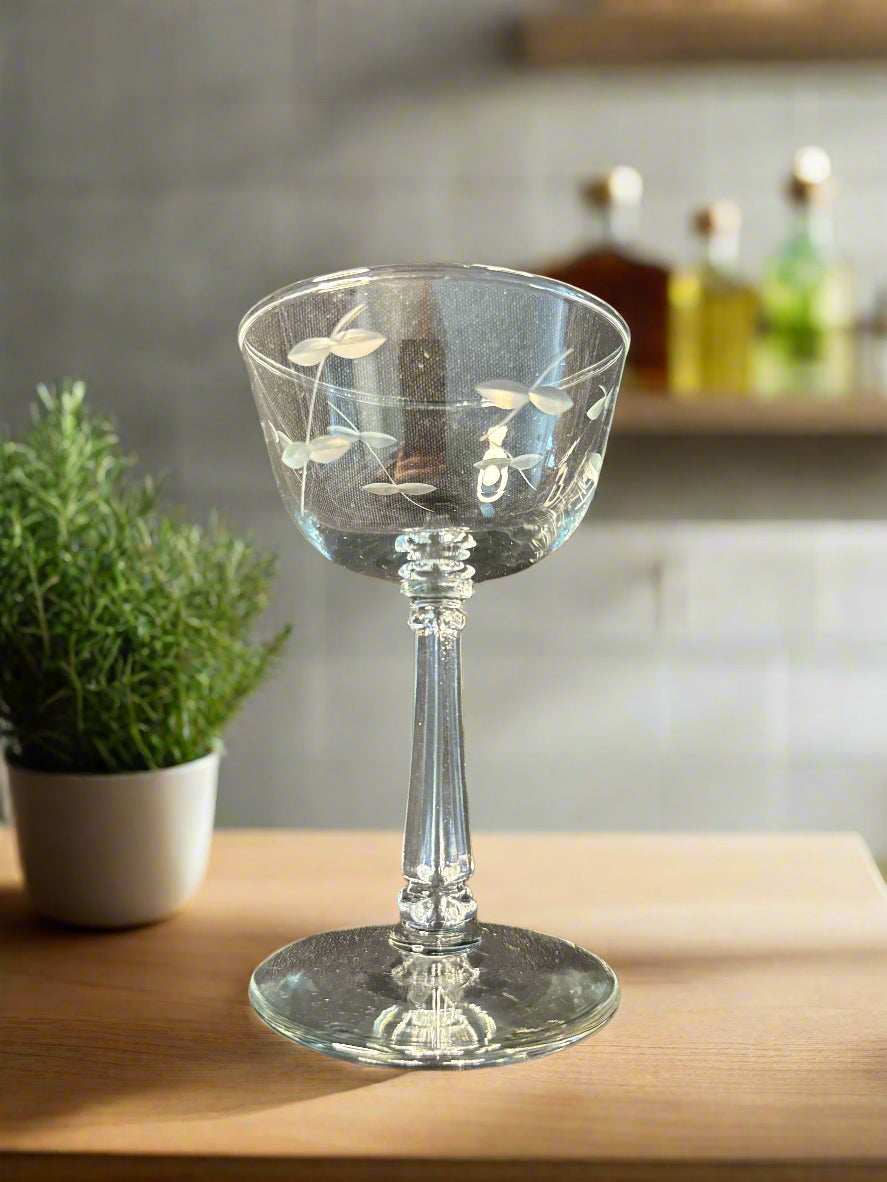 Set of Three Libbey Glass Company Pattern 3002-1 Liquor Cocktail Glasses 4 7/8" Tall