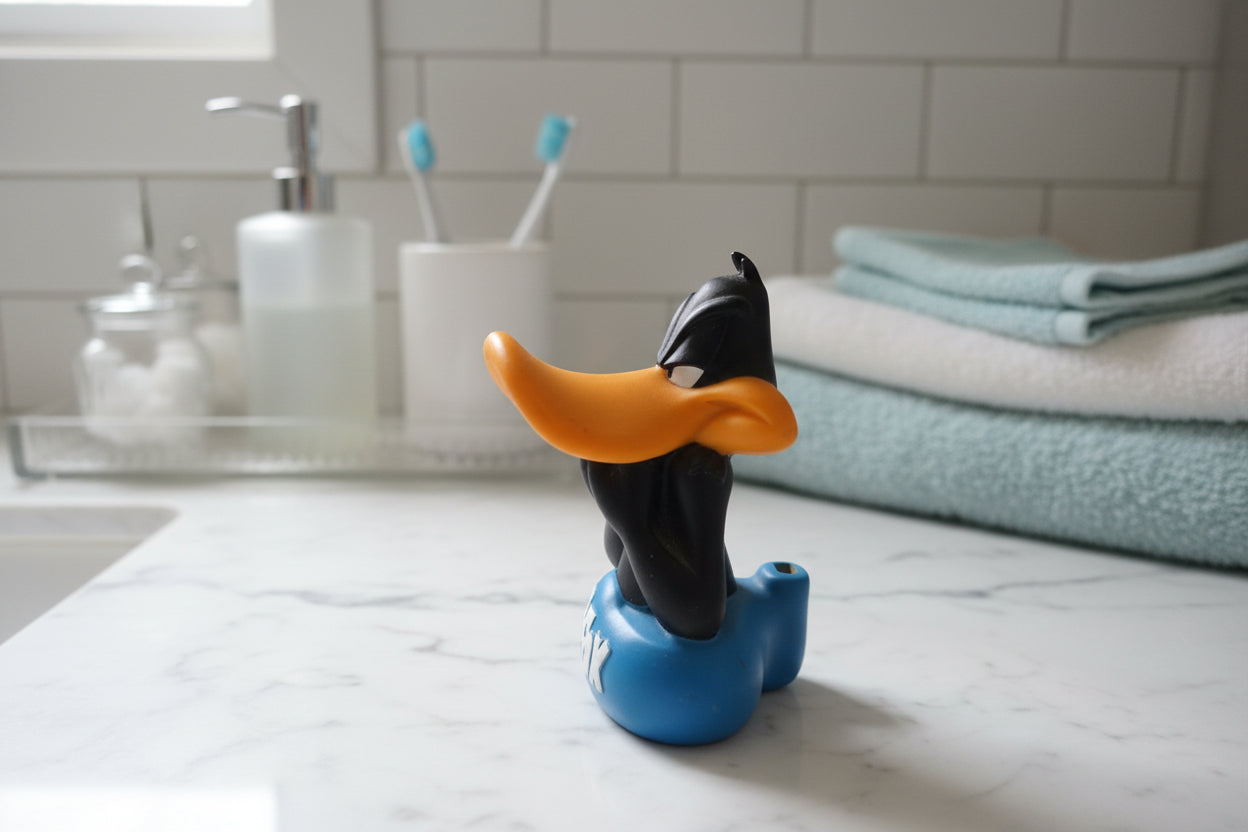 Warner Brothers Daffy Duck Rubber Toothbrush Holder Bathroom 1995 Vintage 5.5" Tall