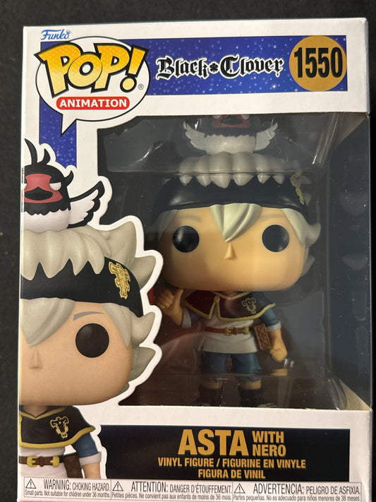 Funko Pop! Animation Black Clover Asta with Nero #1550 New in Box Vinyl Figure