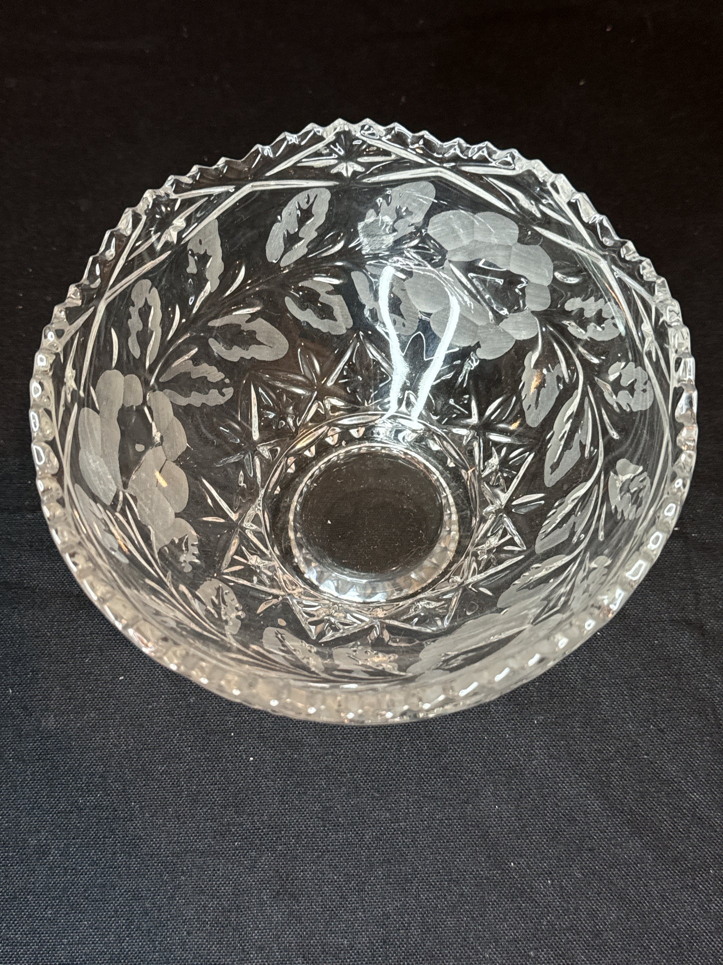 Vintage Handcut Lead Crystal Bowl by Collector's Crystal Galleries Fairfield 4" Tall