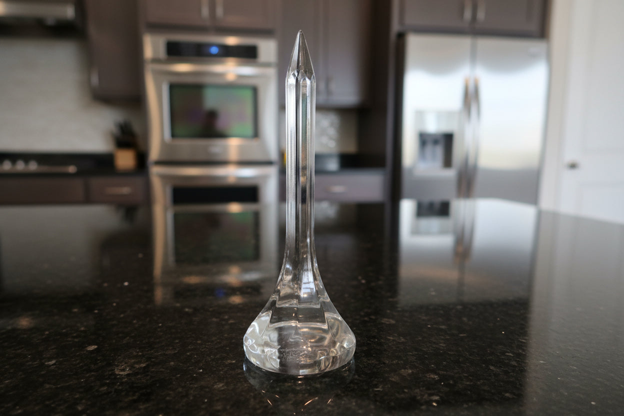 Val St. Lambert de Sousa Crystal Large Golf Tee Paperweight Etched with Name 8" Tall