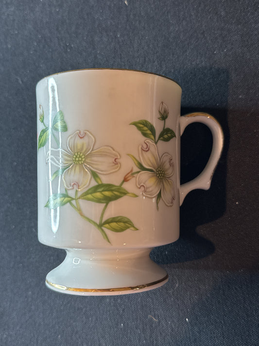 Lefton China Dogwood Coffee Tea Mug Cup Hand Painted 07813 4" Tall