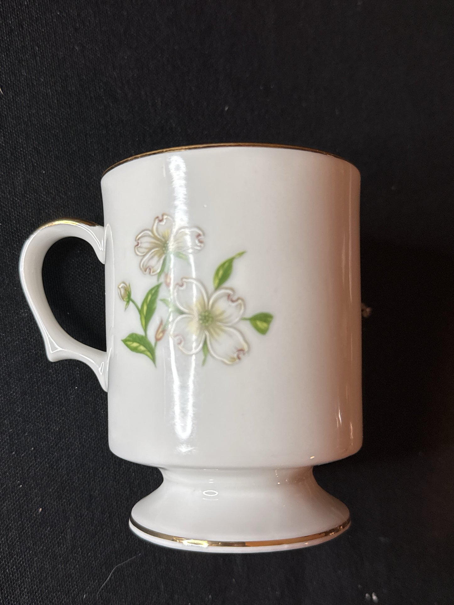 Lefton China Dogwood Coffee Tea Mug Cup Hand Painted 07813 4" Tall