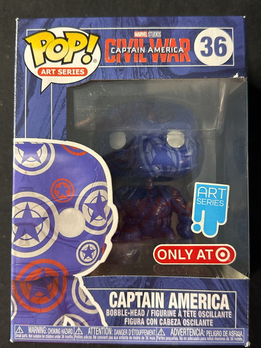 Funko Pop! Marvel Studios Art Series Captain America Civil War Bobble Head New in Box