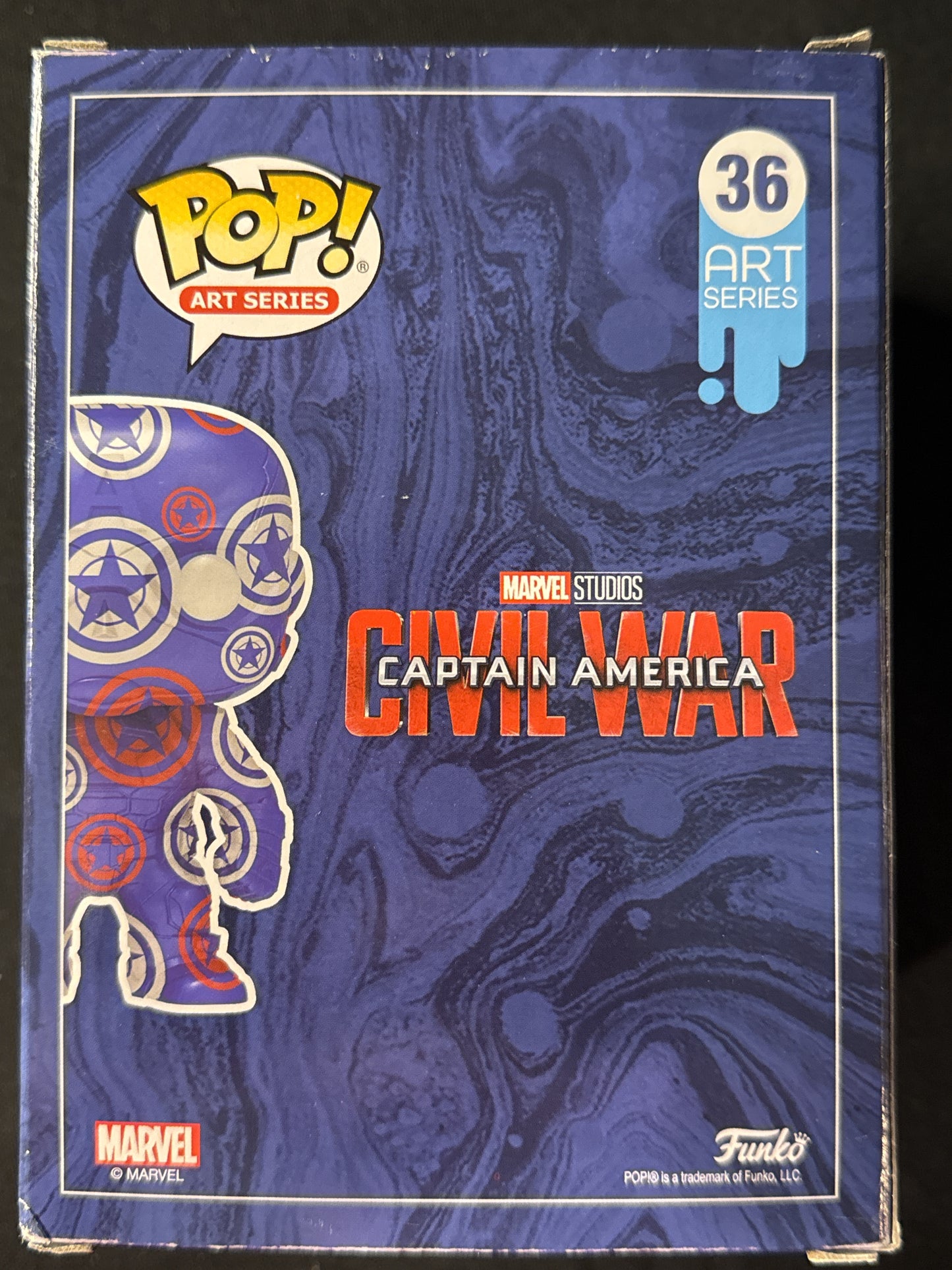 Funko Pop! Marvel Studios Art Series Captain America Civil War Bobble Head New in Box