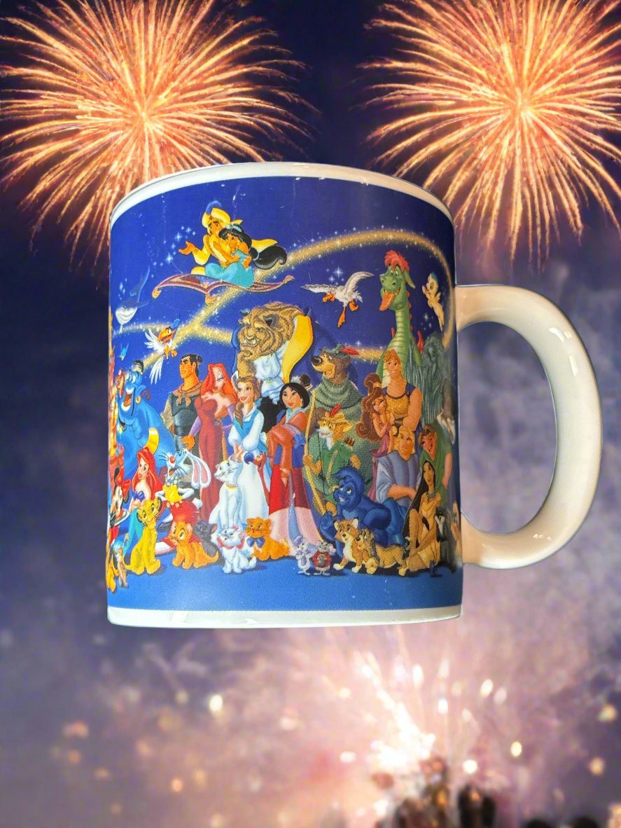 1999 Disney Art of Disney 100th Anniversary Character Coffee Mug Walt Mickey Simba Think