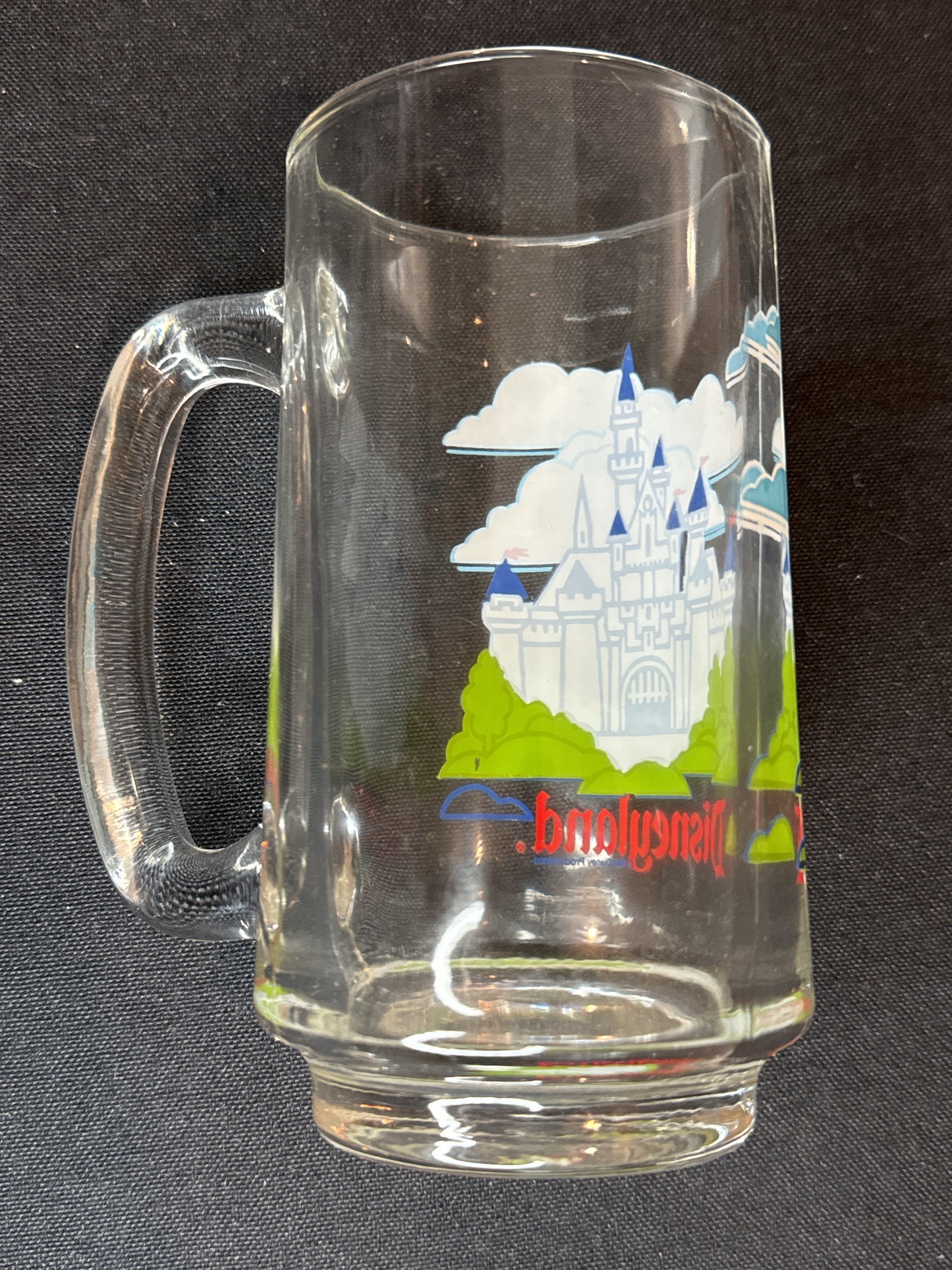 Vintage Walt Disney World Disneyland Castle Glass Mug 16oz