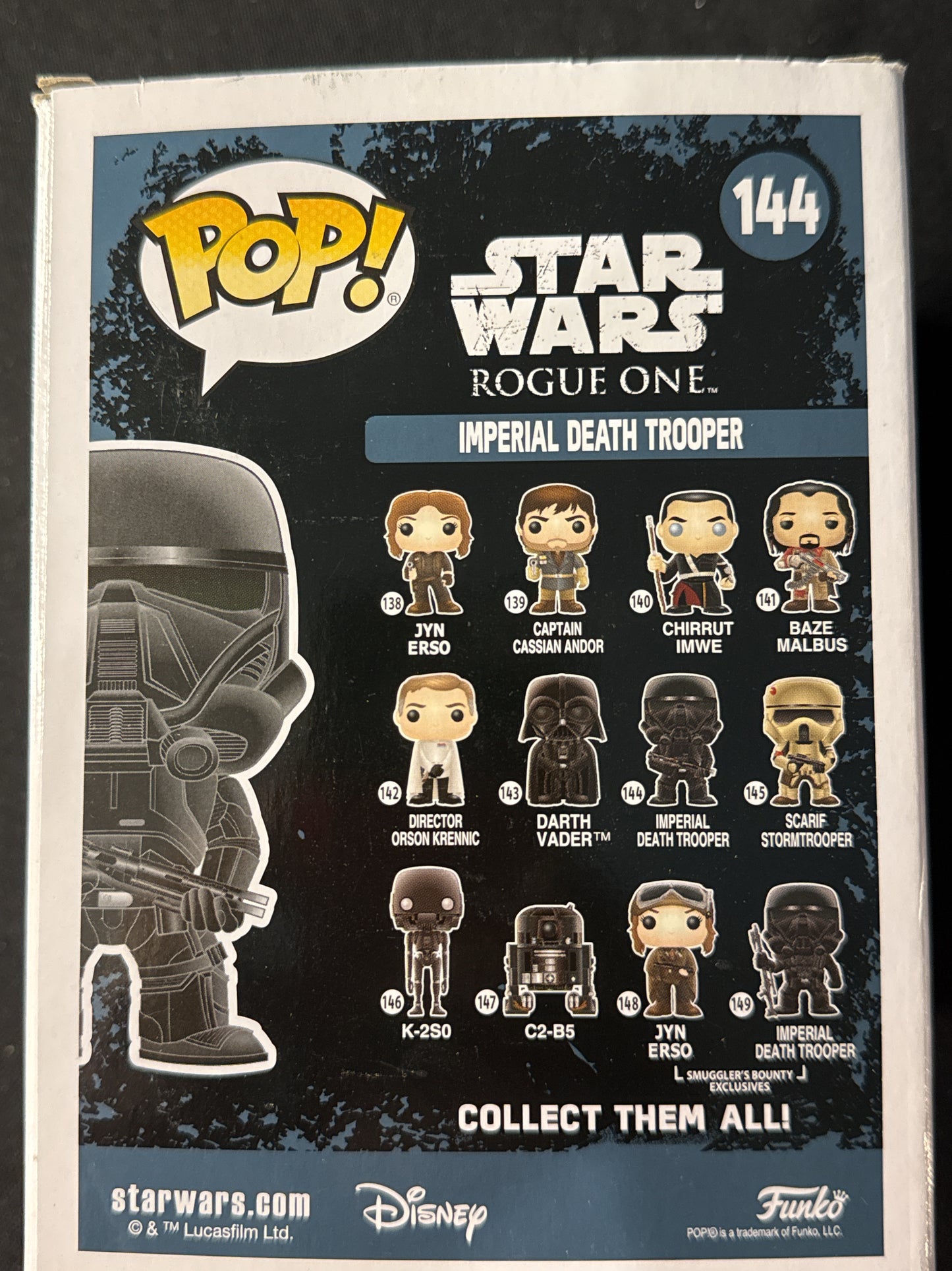 Funko Pop! Star Wars Rogue One Imperial Death Trooper Bobble Head #144 New in Box