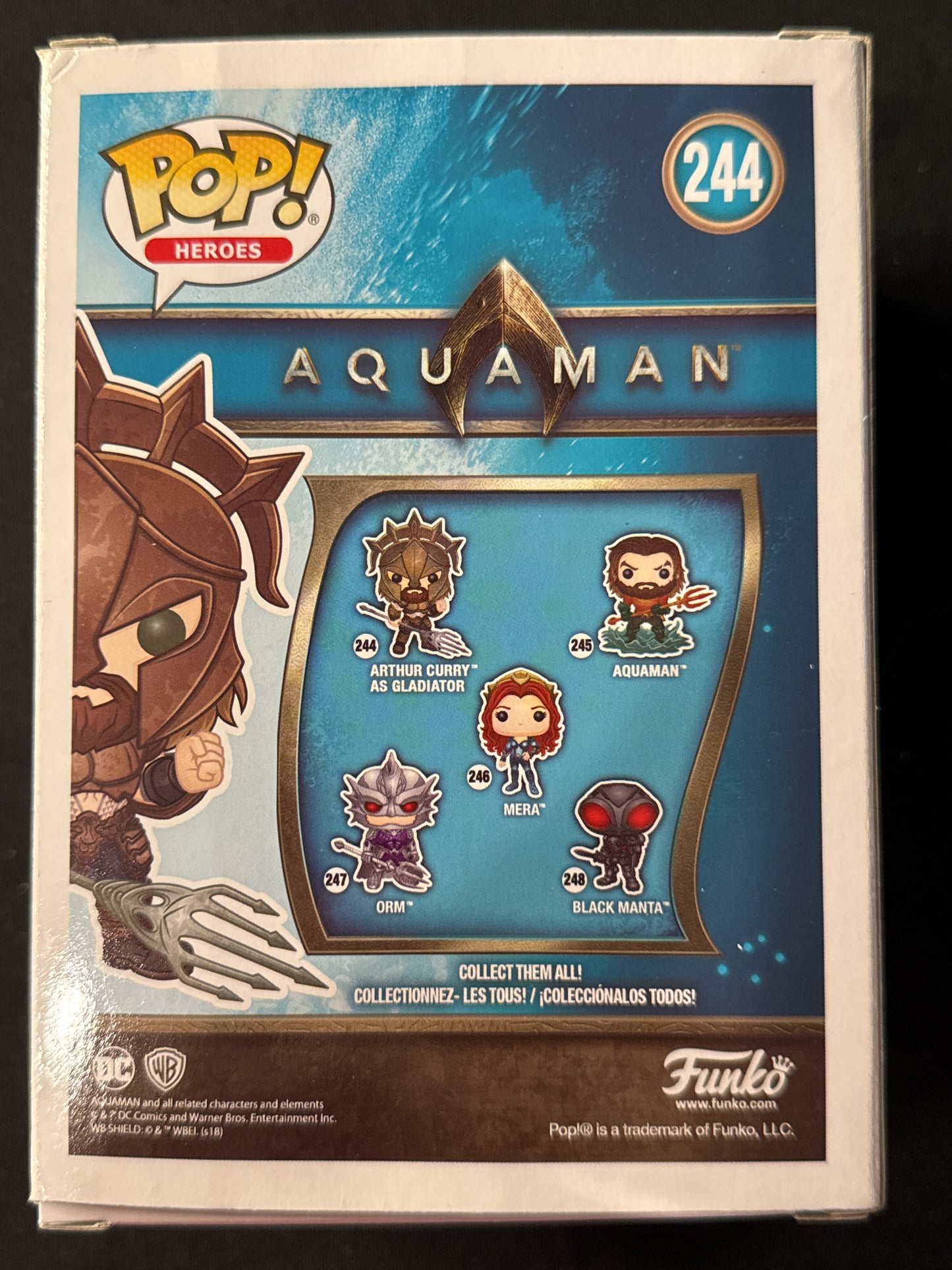 Funko Pop! Heroes Aquaman Arthur Curry as Gladiator Vinyl Figure #244 New in Box