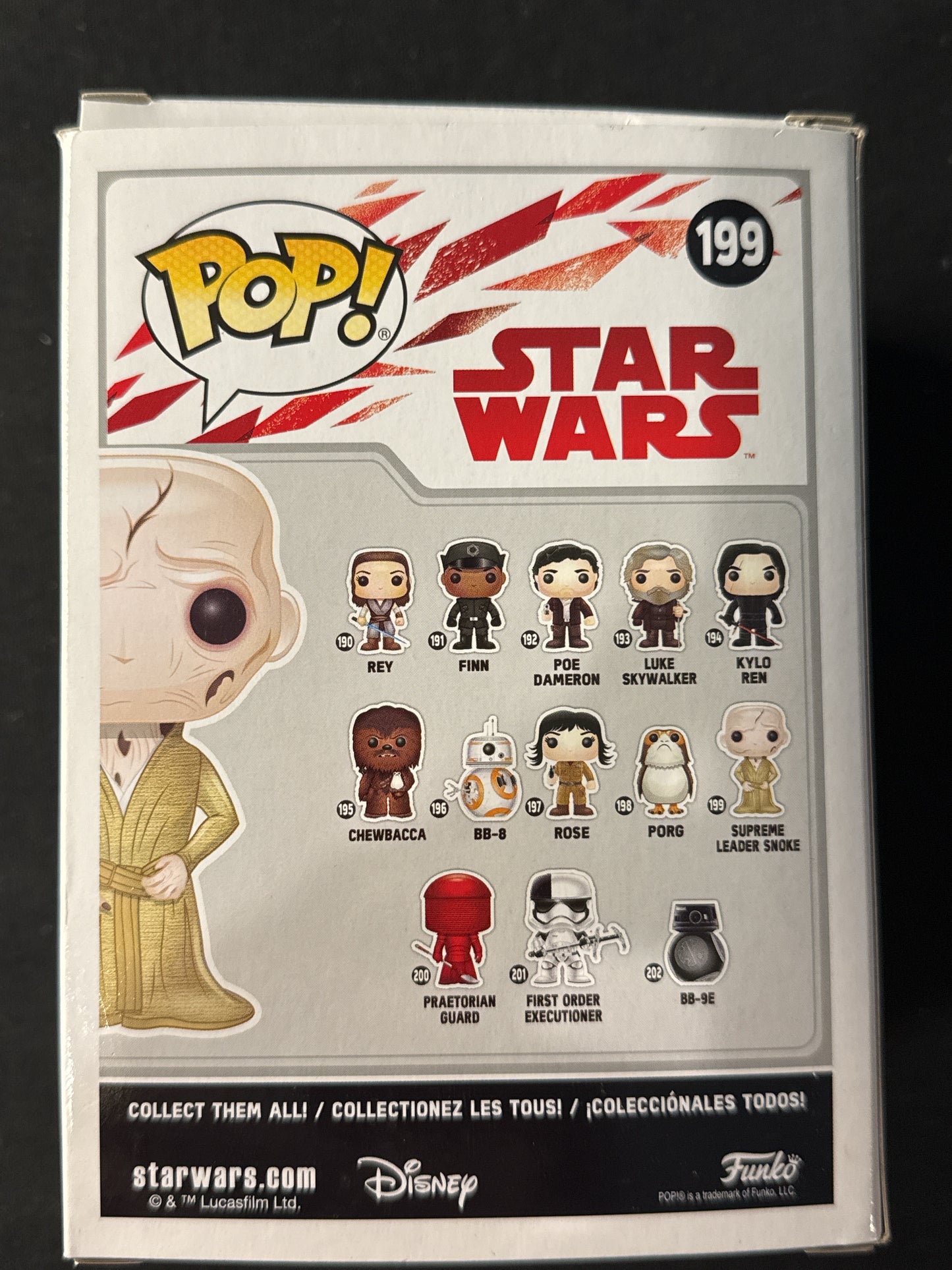 Funko Pop! Star Wars Supreme Leader Snoke Bobble Head #199 New in Box