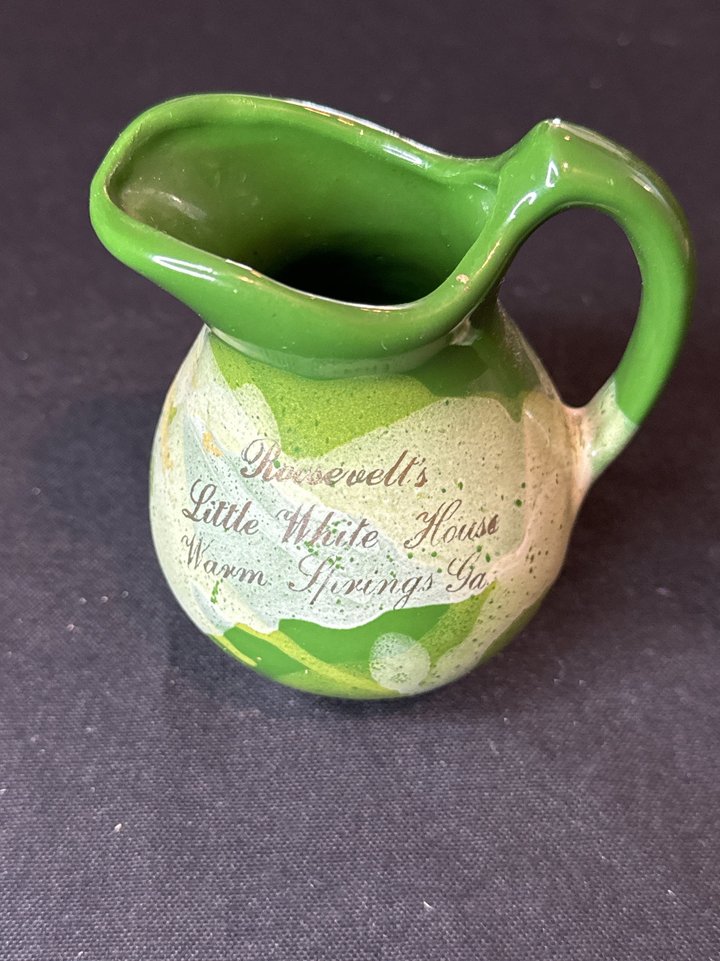 Roosevelt's Little White House Warm Springs GA Paden City Artwork Pottery Small Pitcher 4"