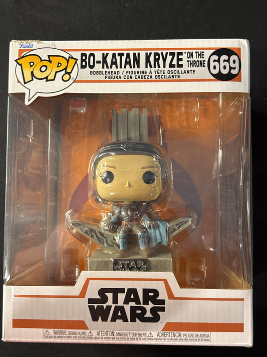 Funko Pop! Star Wars Bo-Katan Kryze on the Throne Bobble Head #669 Large Box New in Box