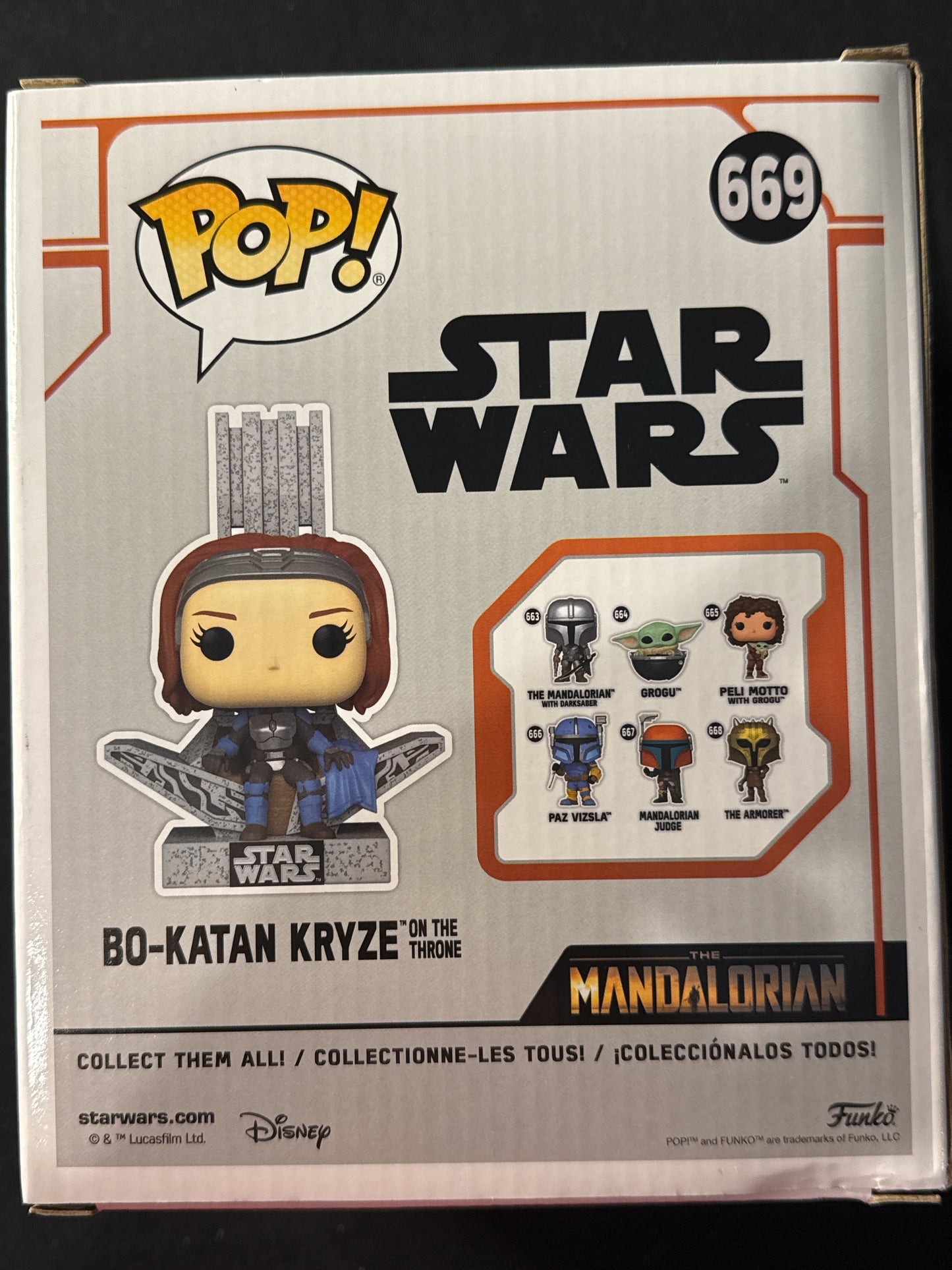 Funko Pop! Star Wars Bo-Katan Kryze on the Throne Bobble Head #669 Large Box New in Box