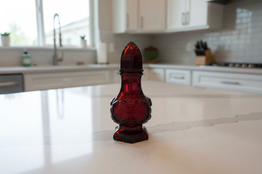 Vintage 1876 Avon Cape Cod Ruby Red Salt Shaker Collectible 4.5" Tall