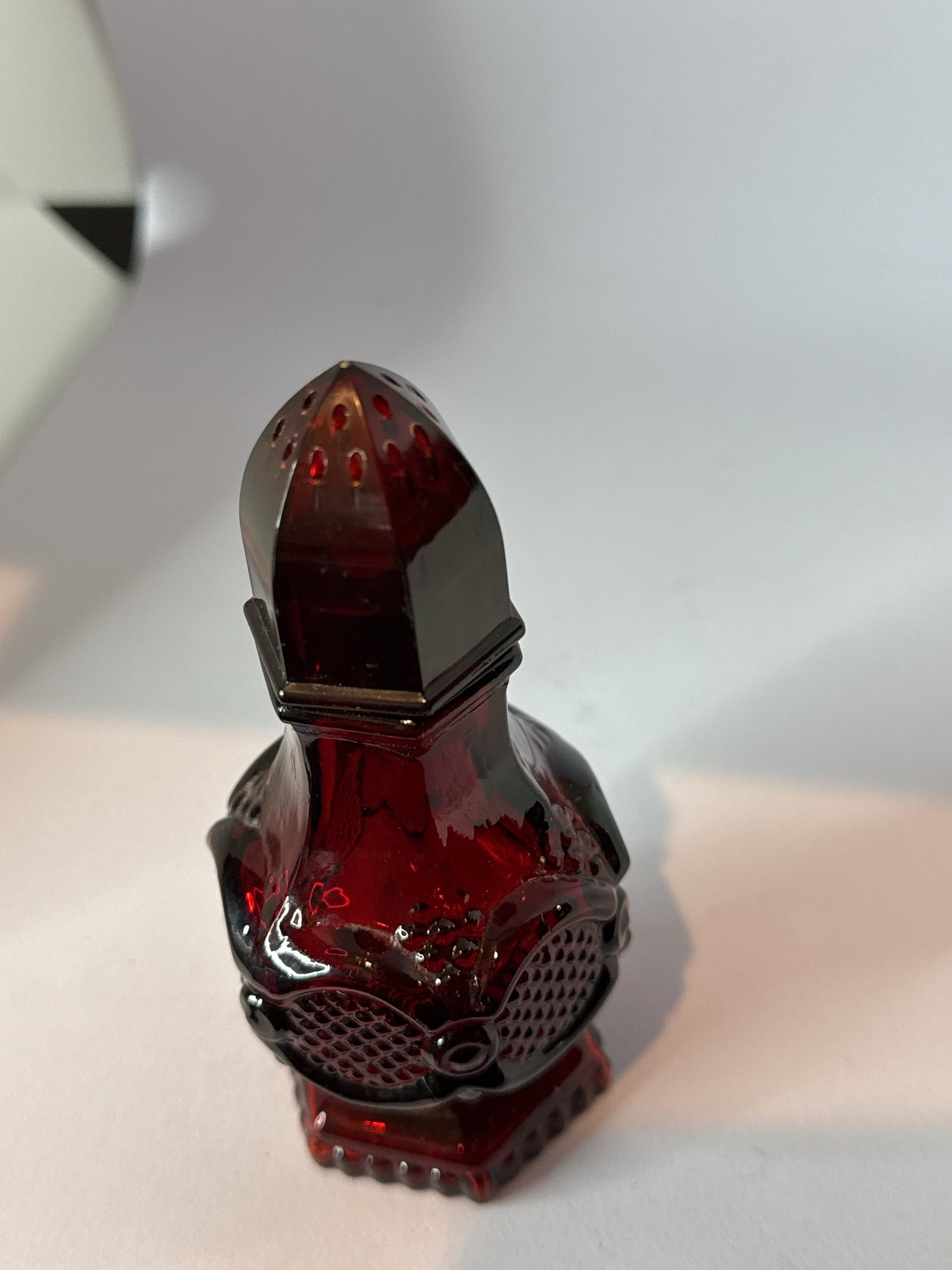 Vintage 1876 Avon Cape Cod Ruby Red Salt Shaker Collectible 4.5" Tall